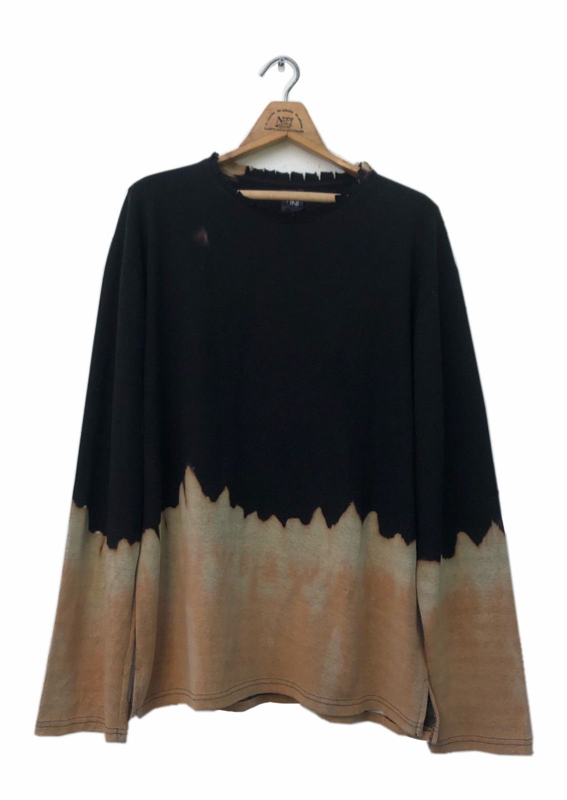 Japanese Brand Distressed Acid Wash Long Sleeve Nice Design Size US L / EU 52-54 / 3 - 1 Thumbnail