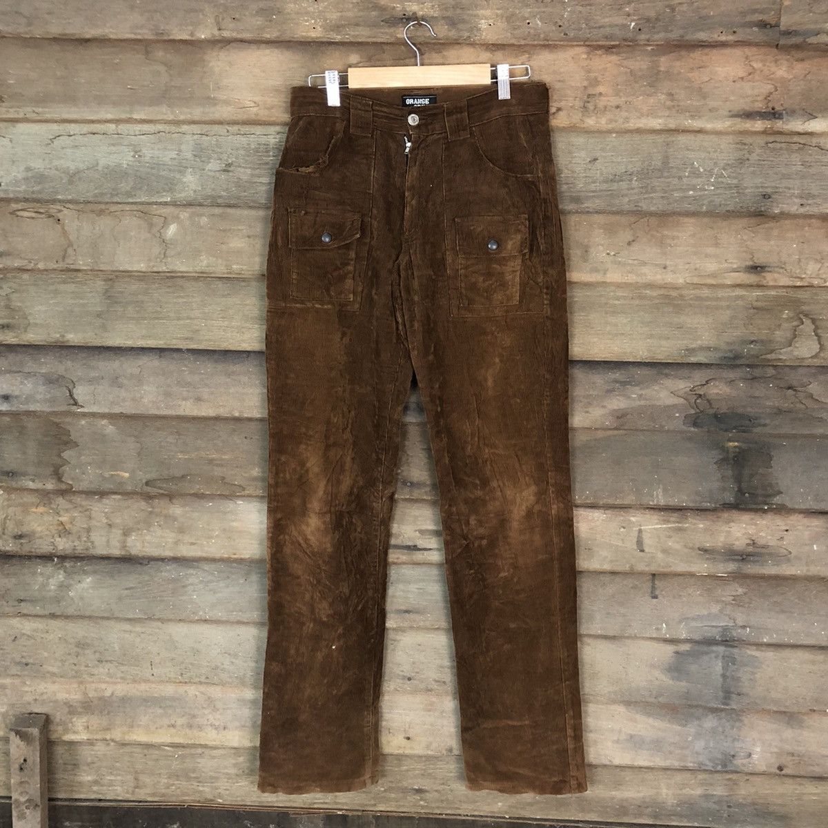 Vintage Orange Crush Corduroy Brown Cargo bush Pants #6880 Size US 28 / EU 44 - 1 Thumbnail