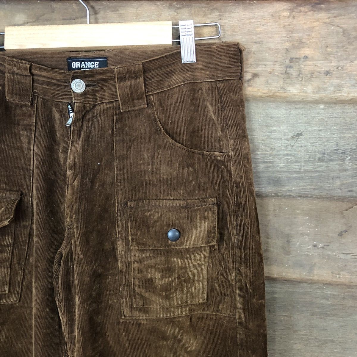 Vintage Orange Crush Corduroy Brown Cargo bush Pants #6880 Size US 28 / EU 44 - 5 Thumbnail