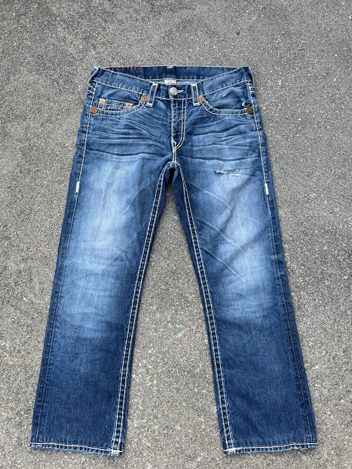 True Religion VTG 2000s True Religion Rips Fade Denim Bobby Super T ...