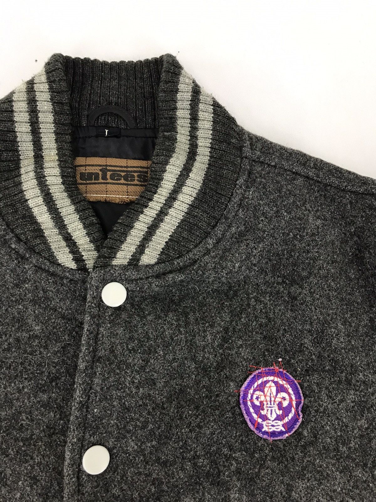 Japanese Brand Vintage Untees Simple Varsity Jacket Wool Quilted Inner Size US M / EU 48-50 / 2 - 4 Thumbnail