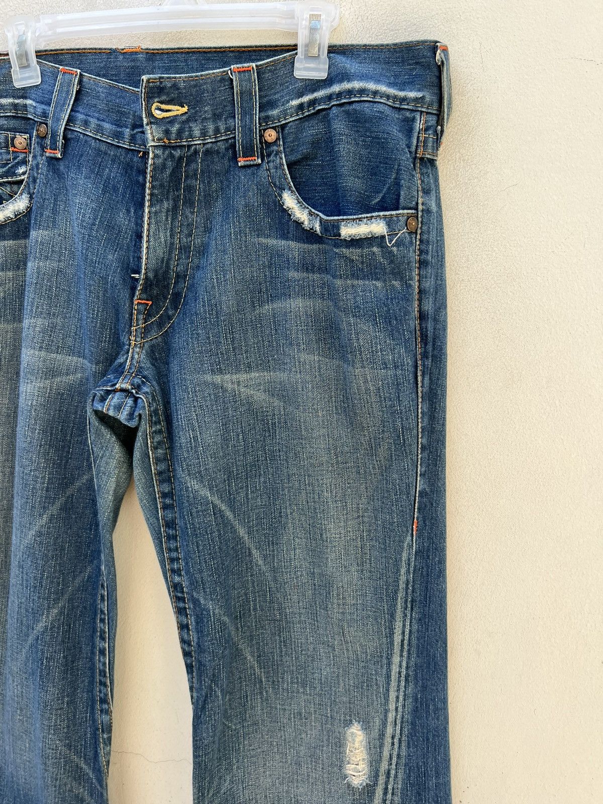 True Religion Vintage 2000s True Religion JOEY Distress Denim Flare Jeans Size US 36 / EU 52 - 12 Thumbnail