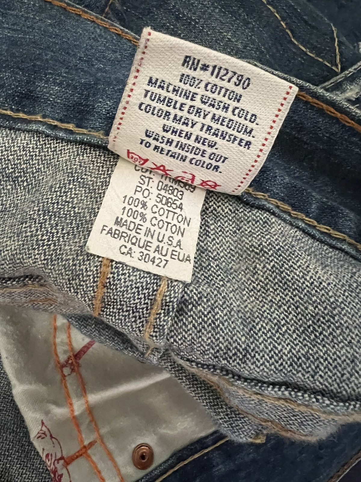 True Religion Vintage 2000s True Religion JOEY Distress Denim Flare Jeans Size US 36 / EU 52 - 24 Thumbnail