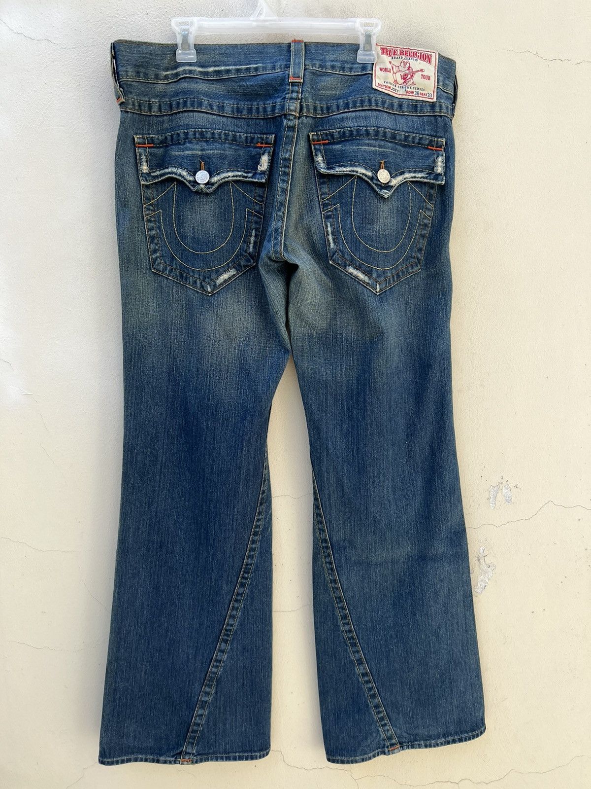 True Religion Vintage 2000s True Religion JOEY Distress Denim Flare Jeans Size US 36 / EU 52 - 16 Thumbnail
