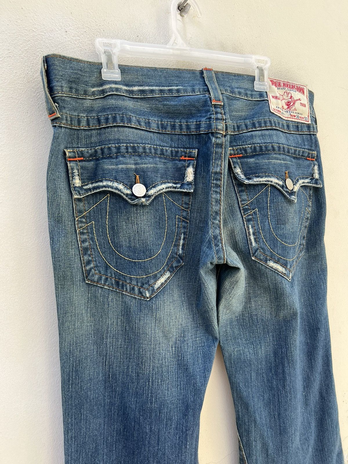 True Religion Vintage 2000s True Religion JOEY Distress Denim Flare Jeans Size US 36 / EU 52 - 17 Thumbnail