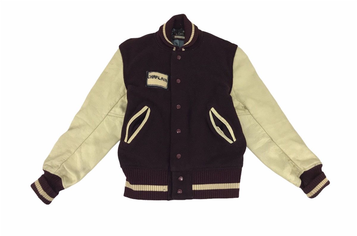 Vintage Vintage Los Angeles Chaplain Leather Wool Varsity Jacket Size US S / EU 44-46 / 1 - 1 Thumbnail