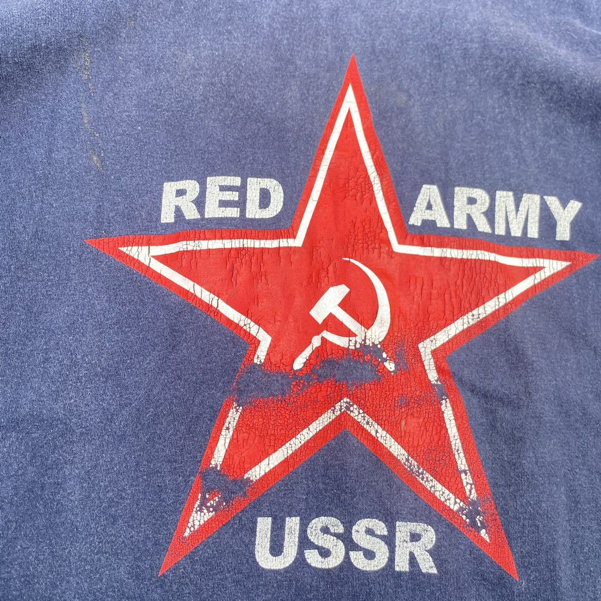 Cccp Thrashed Faded Vintage Y2K RED ARMY USSR CCCP ERD GRUNGE TEE Size US L / EU 52-54 / 3 - 4 Thumbnail