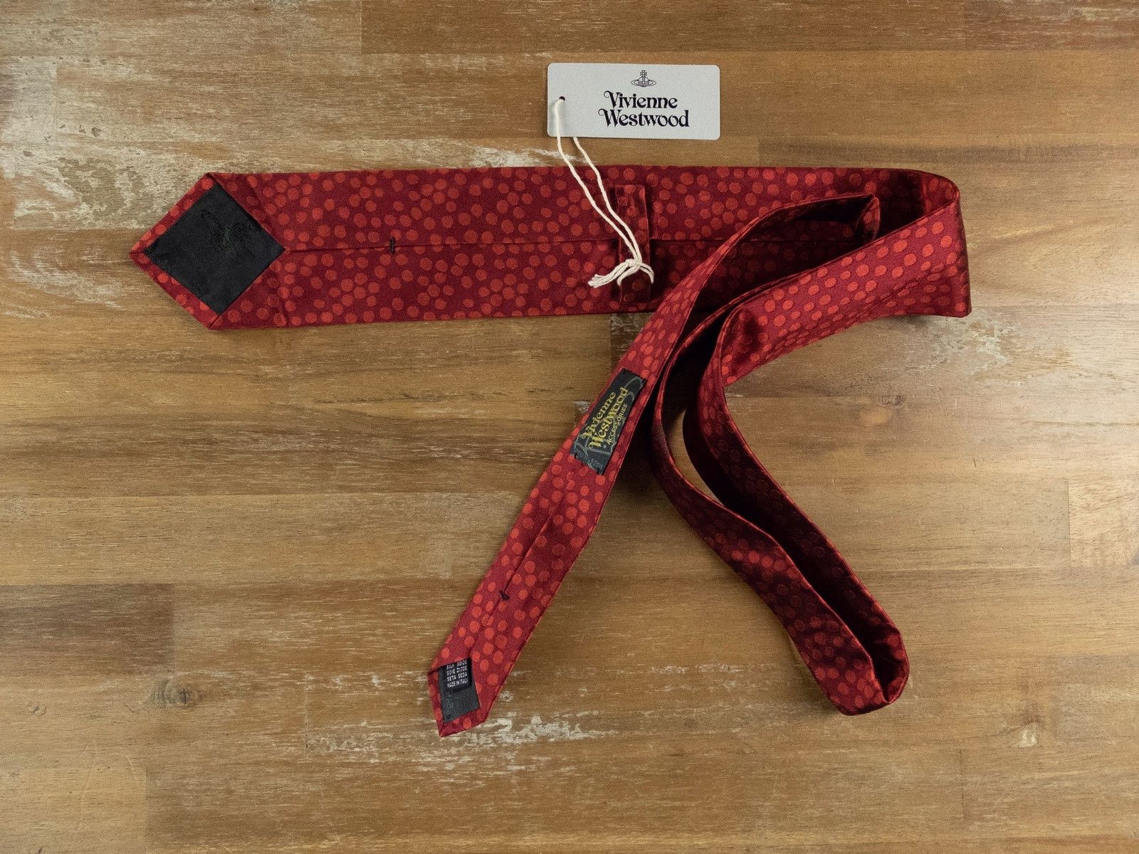 Vivienne Westwood VIVIENNE WESTWOOD red orb logo motif polka dots silk tie NWT Size ONE SIZE - 2 Thumbnail