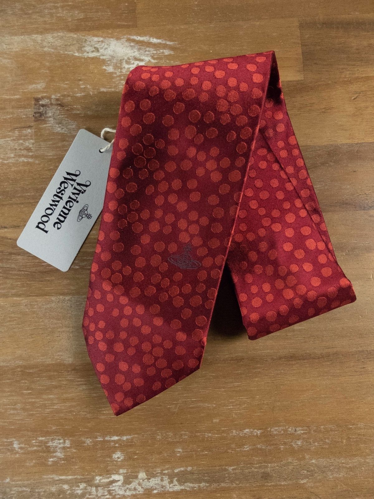 Vivienne Westwood VIVIENNE WESTWOOD red orb logo motif polka dots silk tie NWT Size ONE SIZE - 1 Thumbnail