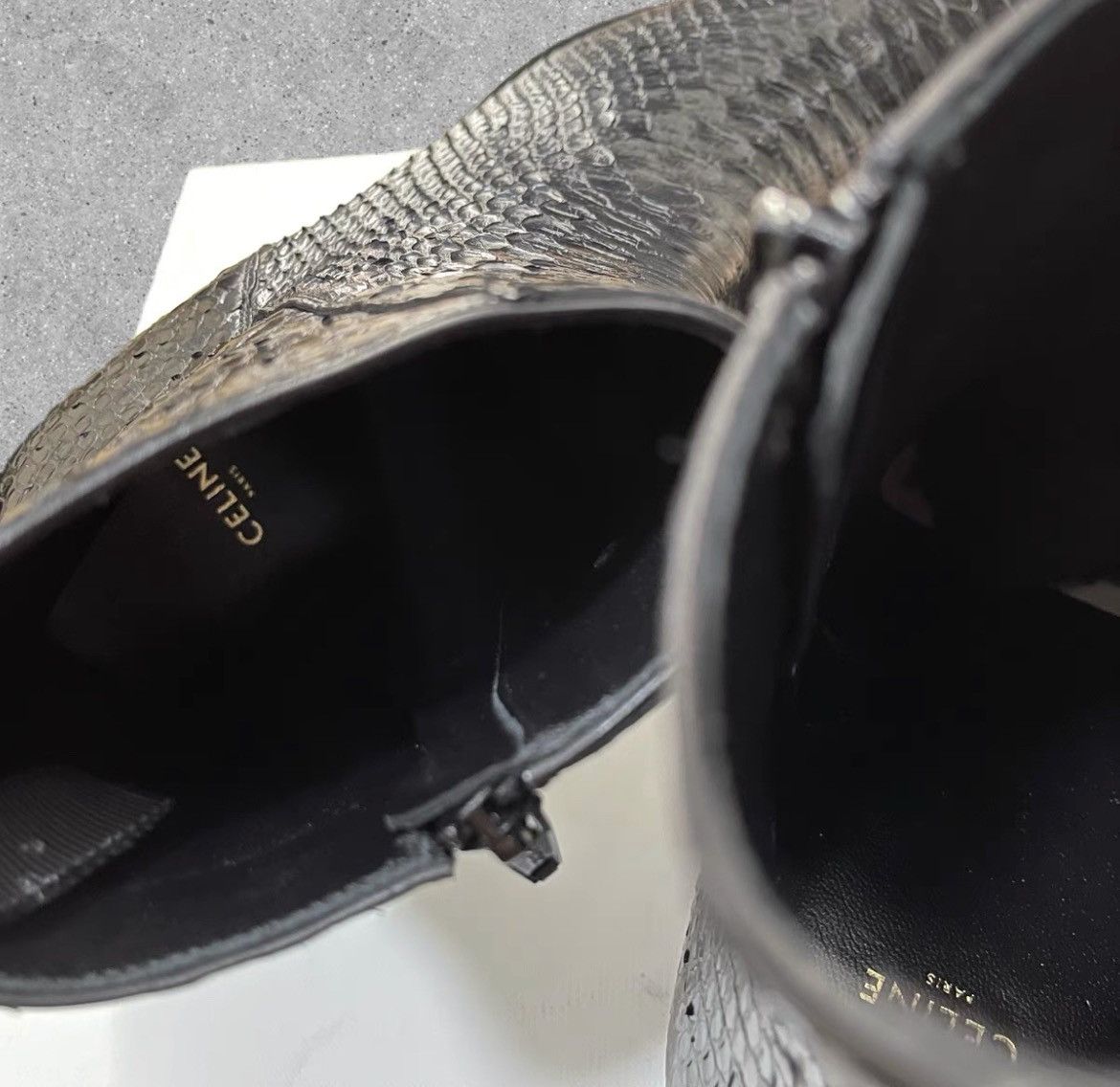 Celine × Hedi Slimane 19SS 40mm Python Jacno Zipped Boots sz41.5 Size US 8.5 / EU 41-42 - 6 Thumbnail