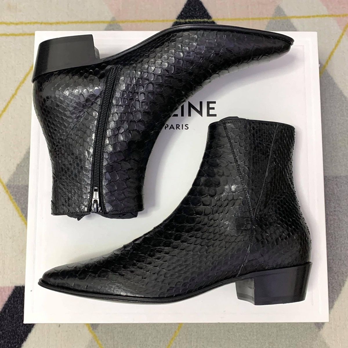 Celine × Hedi Slimane 19SS 40mm Python Jacno Zipped Boots sz41.5 Size US 8.5 / EU 41-42 - 9 Thumbnail