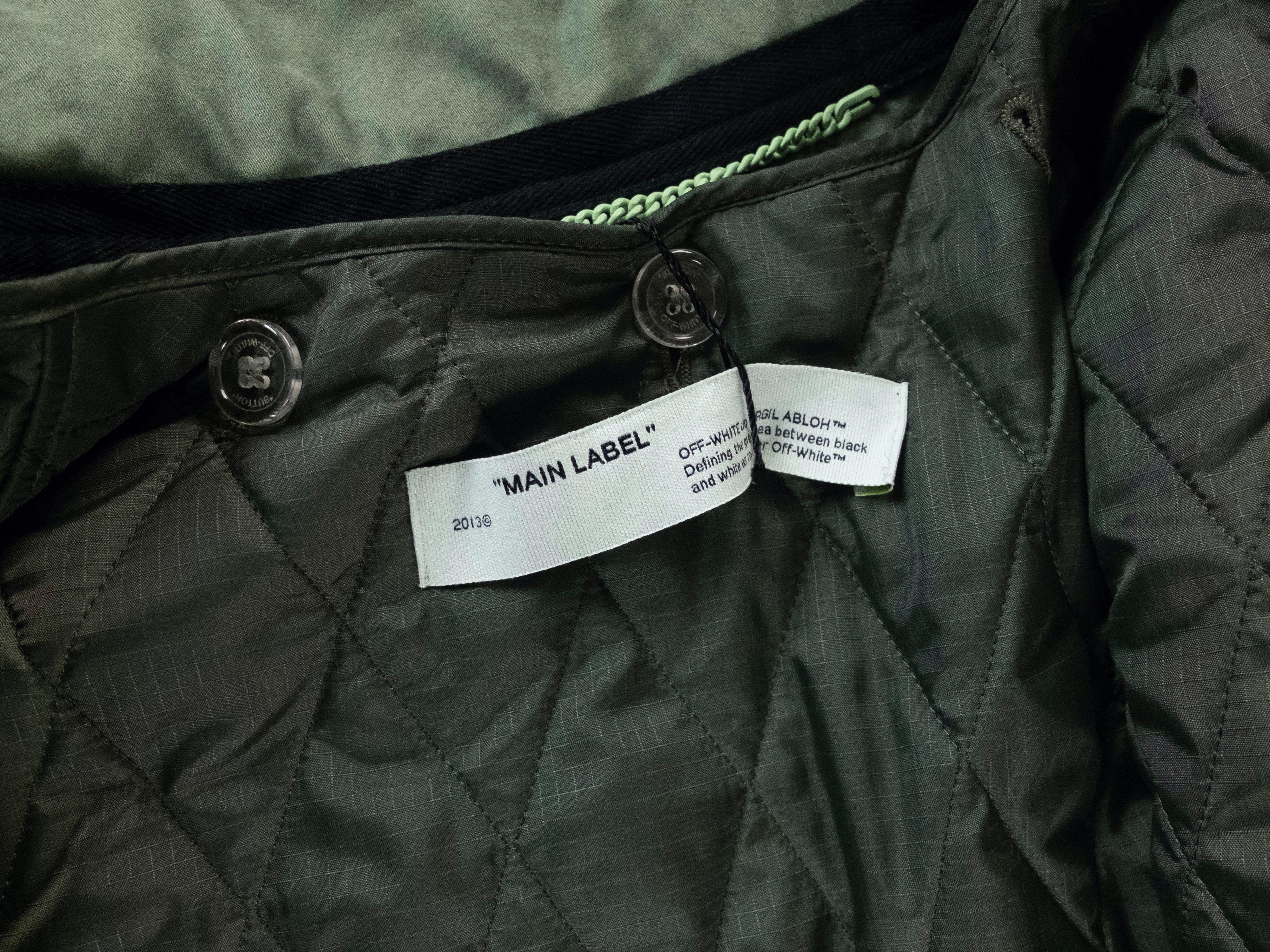 Off-White $1800 OFF-WHITE padded military green track jacket Medium Size US M / EU 48-50 / 2 - 11 Thumbnail