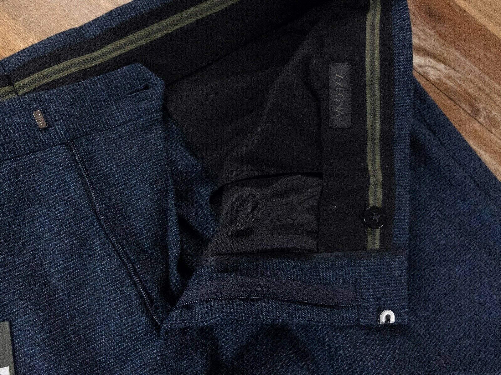 Z Zegna Z ZEGNA blue wool mix slim pants trousers - 40 US / 56 EU Size US 40 / EU 56 - 4 Thumbnail