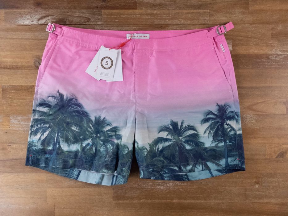 Orlebar Brown ORLEBAR BROWN Bulldog Photograph Palms pink swim shorts ...