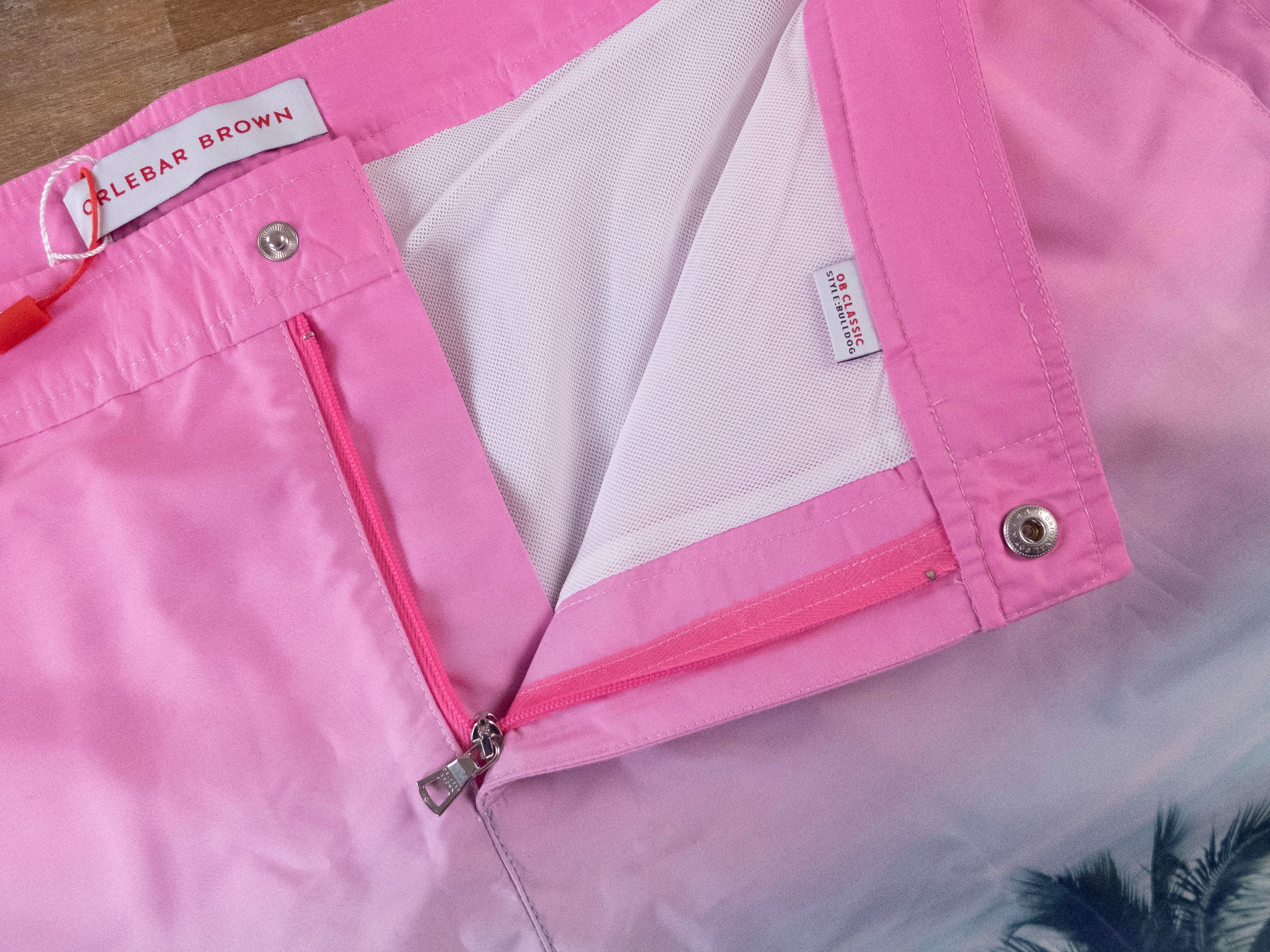 Orlebar Brown ORLEBAR BROWN Bulldog Photograph Palms pink swim shorts 40 Size US 40 / EU 56 - 4 Thumbnail