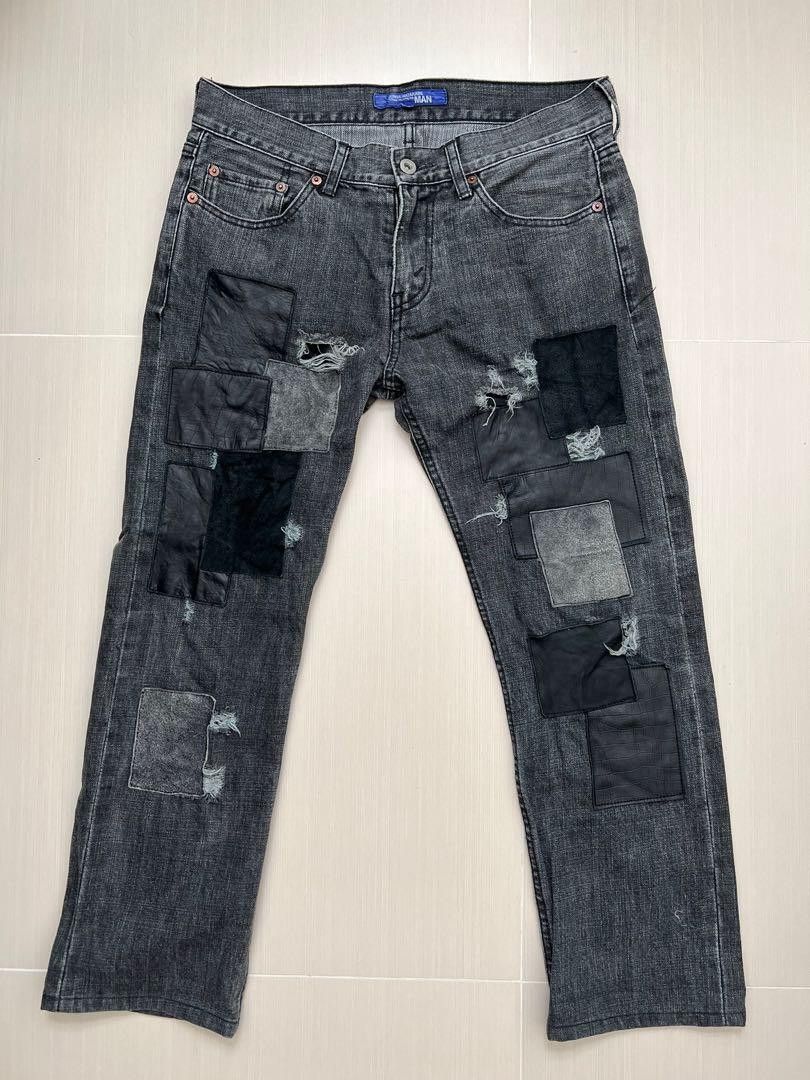 Junya Watanabe Junya Watanabe CDG FW2007 runway leather patched jeans Size US 30 / EU 46 - 2 Thumbnail