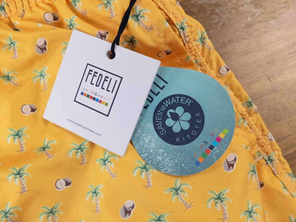 Fedeli FEDELI yellow palm coconut print swim shorts Size XL Size US 36 / EU 52 - 2 Thumbnail