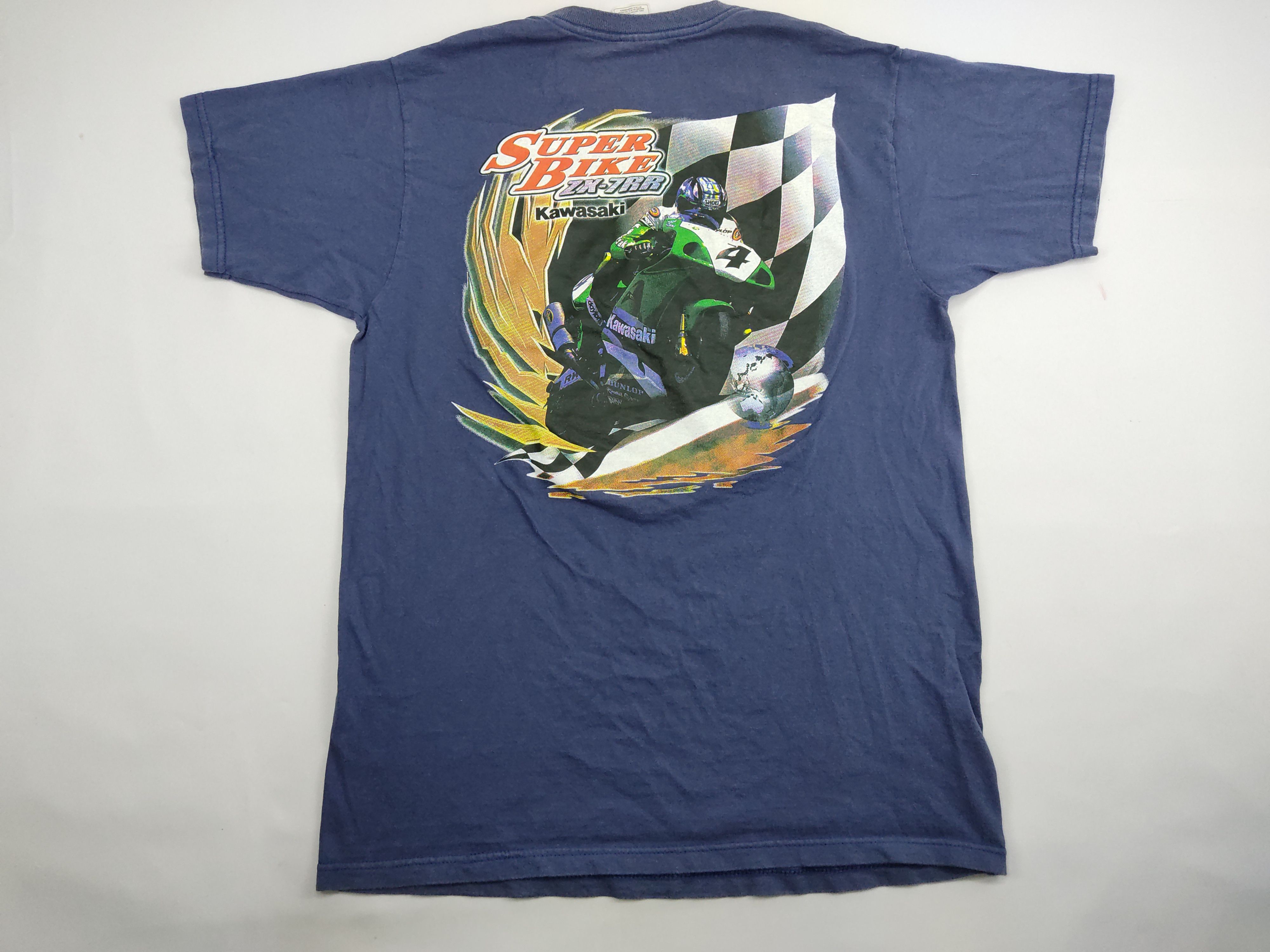 Vintage 90s Kawasaki Super Bike ZX-7RR Promo Racing Tee
