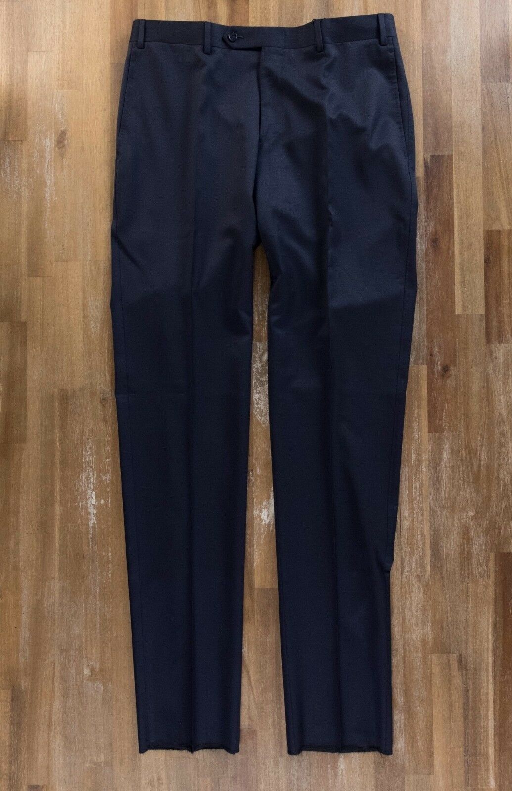 image of Canali Navy Blue Wool Pants Trousers - Size 32 Us / 48 Eu, Men's