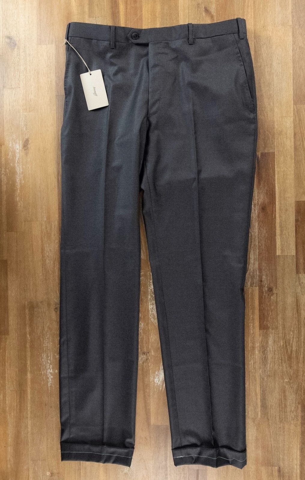 Image of Brioni Gray Slim Fit Wool Dress Pants Trousers 36 Us / 52 It in Grey, Men's