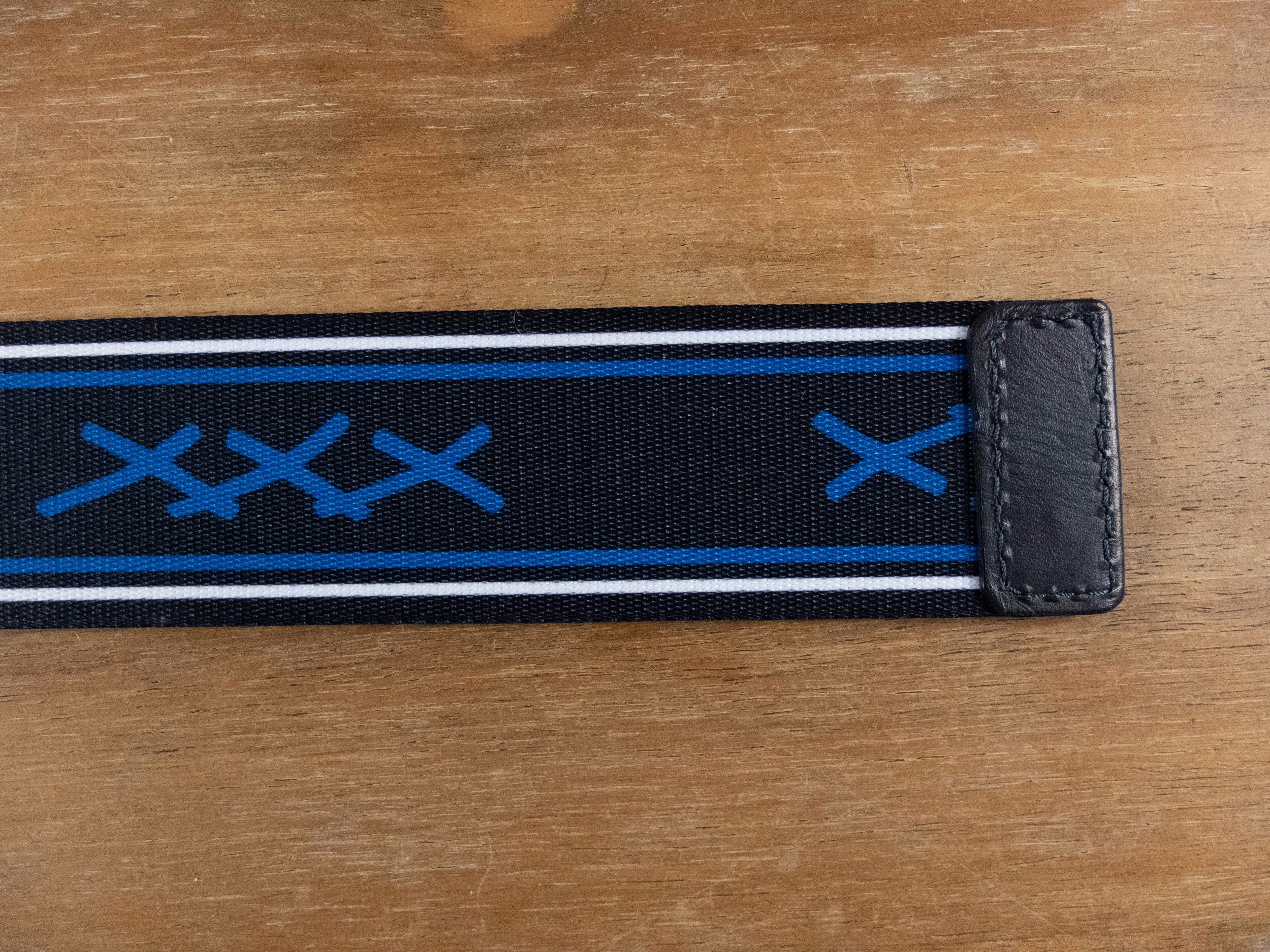 Ermenegildo Zegna ERMENEGILDO ZEGNA COUTURE XXX navy fabric plaque belt 100 Size 38 - 5 Thumbnail