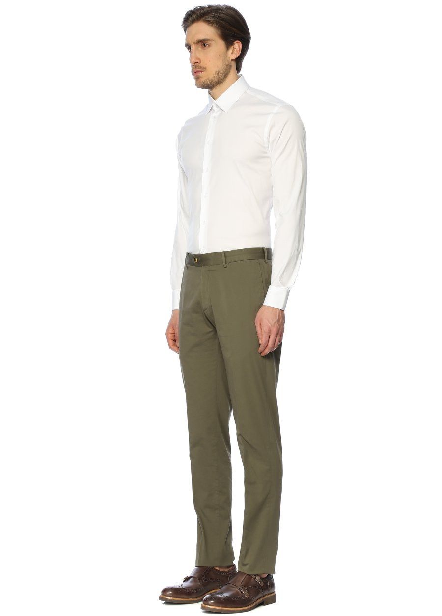 Caruso CARUSO green cotton pants trousers Size 38 US / 54 EU - NWT Size US 38 / EU 54 - 2 Thumbnail