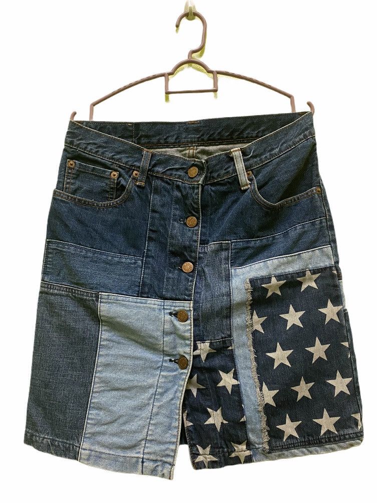 Hysteric Glamour HYSTERIC GLAMOUR Patchwork Denim Skirt Size 31" - 3 Thumbnail