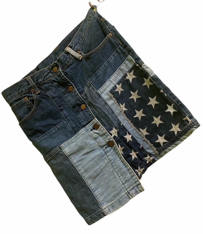 Hysteric Glamour HYSTERIC GLAMOUR Patchwork Denim Skirt Size 31" - 2 Thumbnail