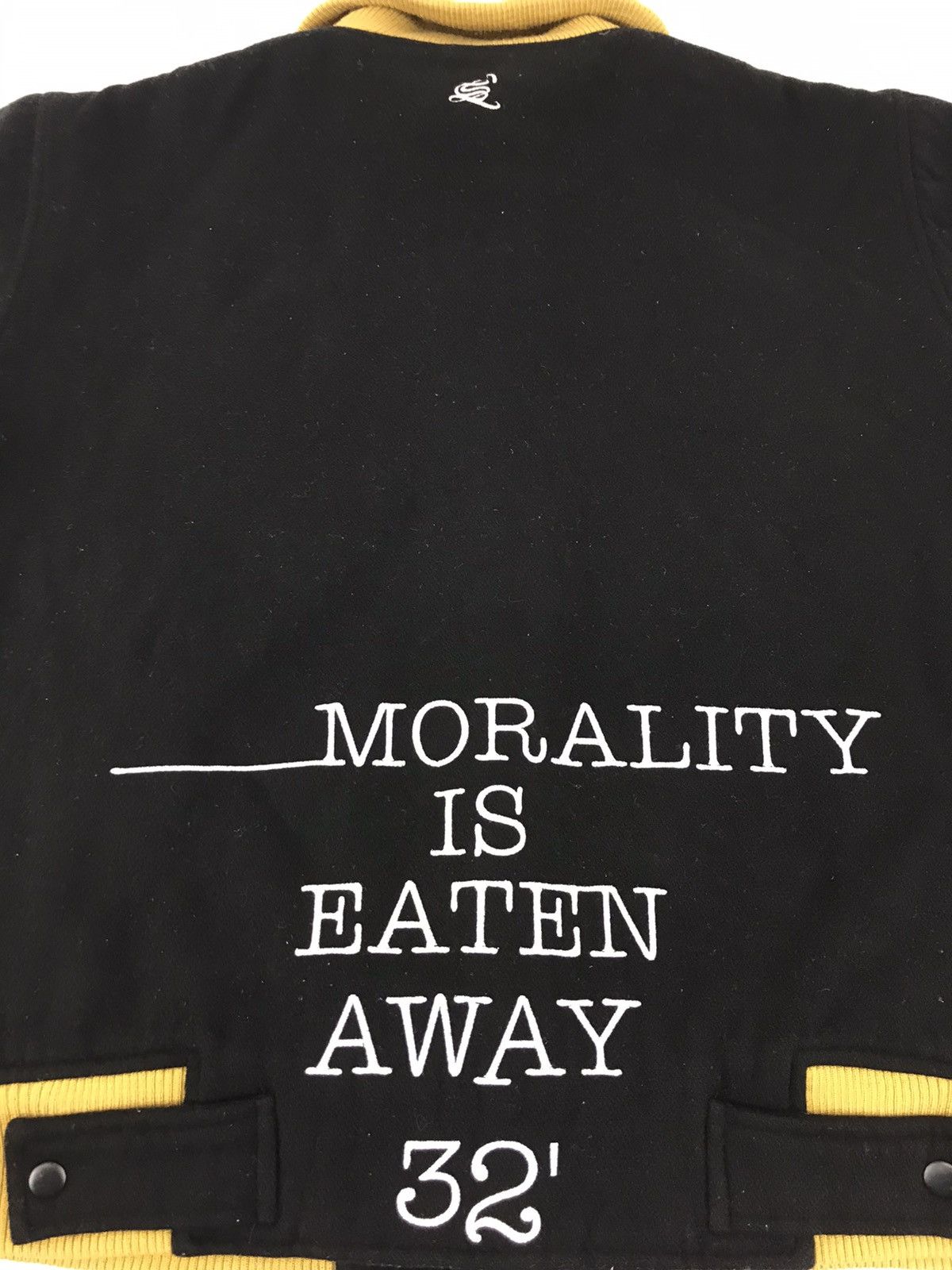Vintage Searchin Design Morality Eaten Away Varsity Jacket Wool Size US L / EU 52-54 / 3 - 3 Thumbnail