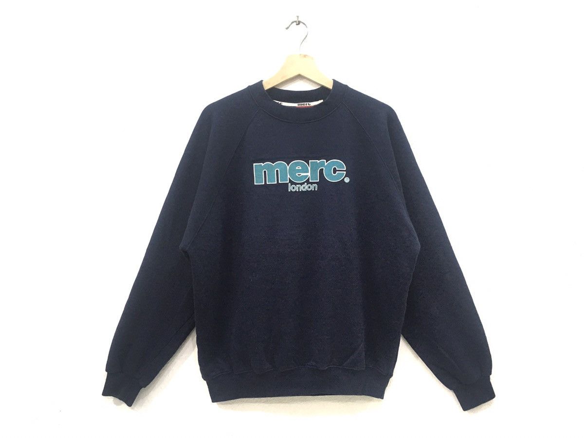 image of Merc London Sweatshirt Spellout Streewear in Blue Black, Men's (Size XL)