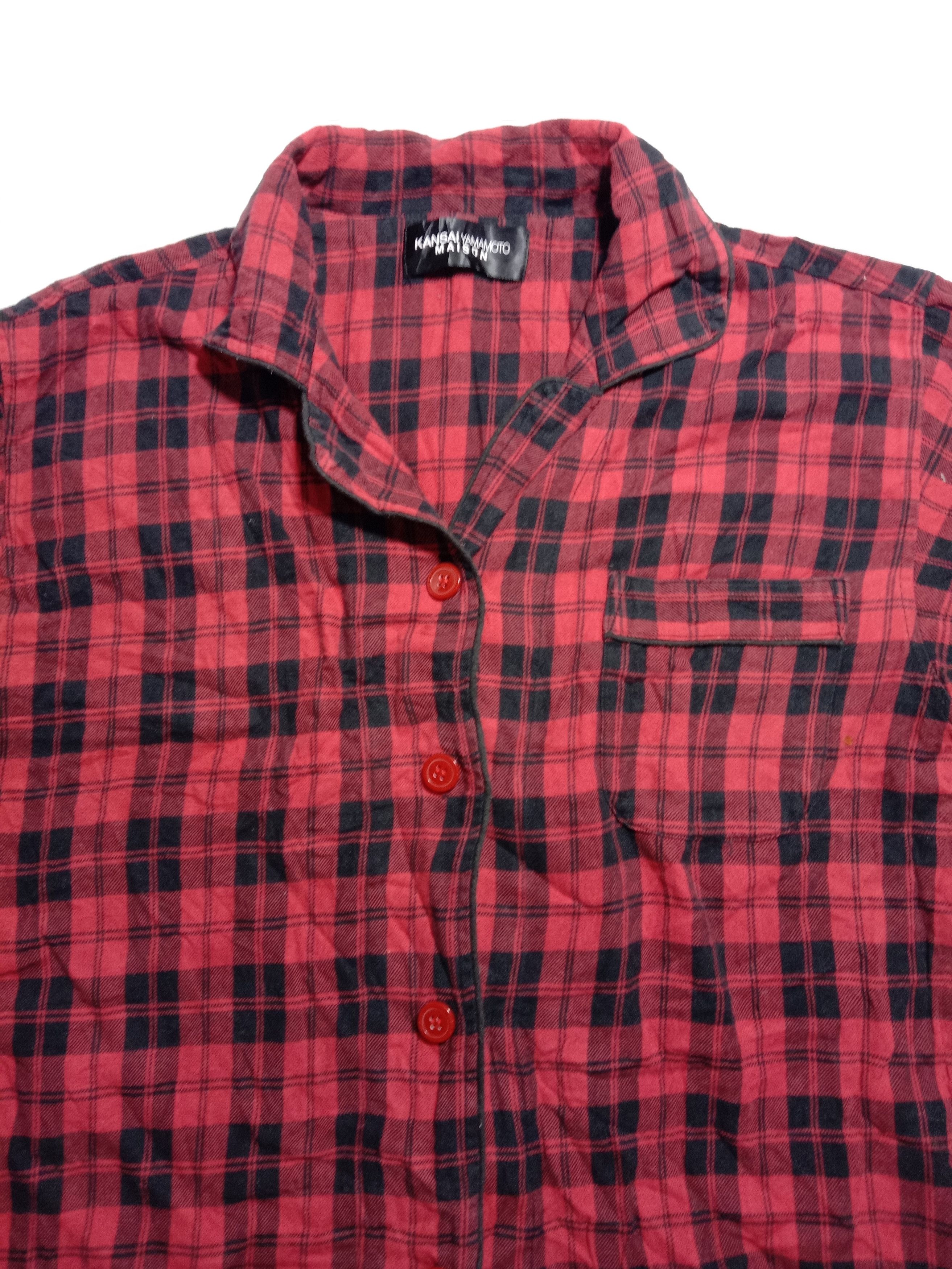 Flannel Kansai Yamamoto X Maison Square Check Shirt Size US M / EU 48-50 / 2 - 2 Thumbnail
