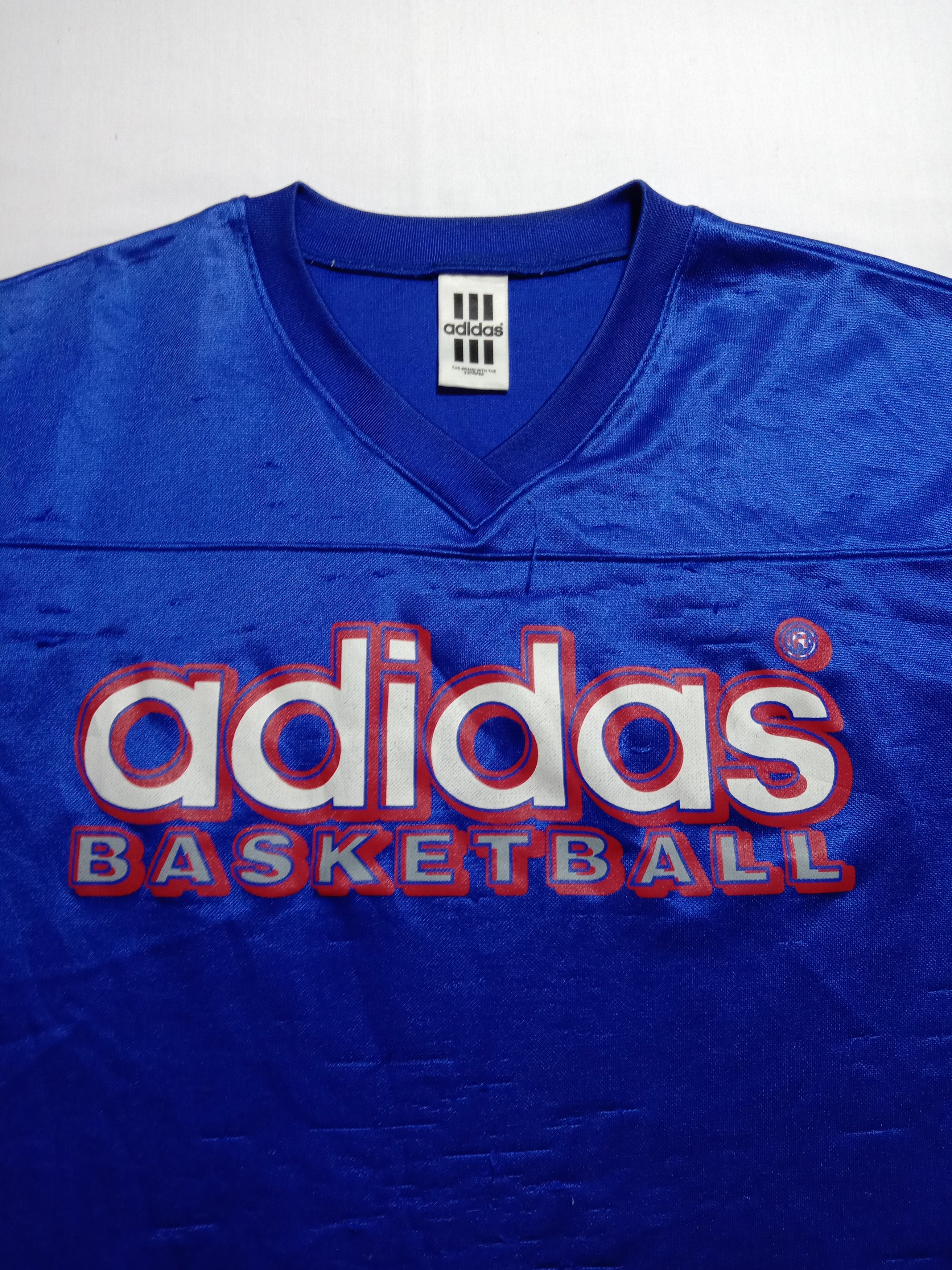 Adidas Adidas Basketball Vintage 90s Made In Japan Tee Jersey Size US L / EU 52-54 / 3 - 3 Thumbnail