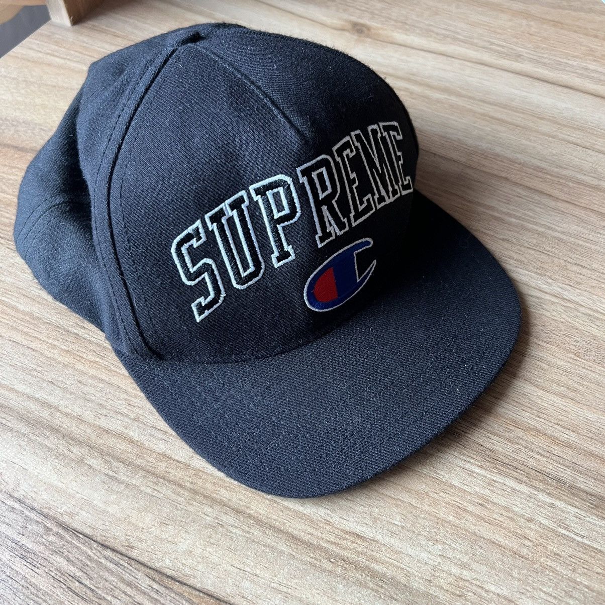 Champion x Supreme Black Cap Hats