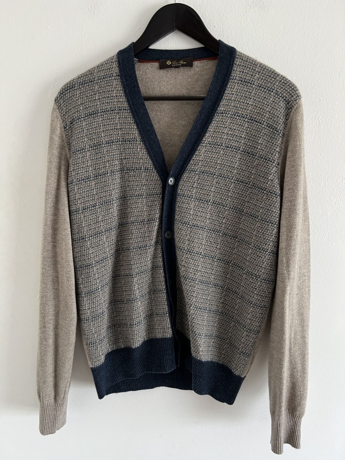 🔥Loro Piana Beige Striped Cashmere Cardigan