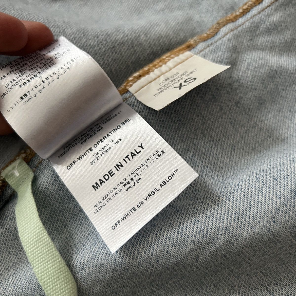 Off-White Off-White Exclusive Blue Denim Temperature Shirt Size US S / EU 44-46 / 1 - 18 Thumbnail