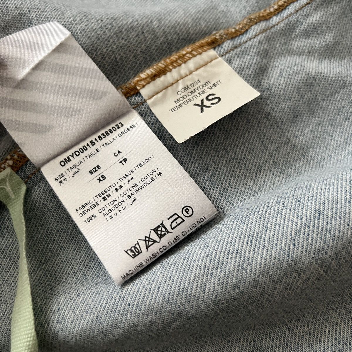 Off-White Off-White Exclusive Blue Denim Temperature Shirt Size US S / EU 44-46 / 1 - 17 Thumbnail