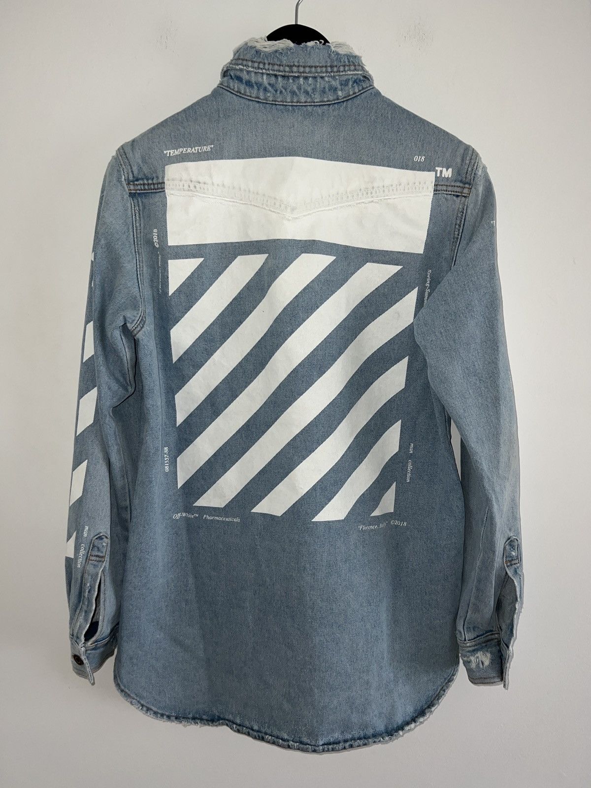 Off-White Off-White Exclusive Blue Denim Temperature Shirt Size US S / EU 44-46 / 1 - 2 Thumbnail