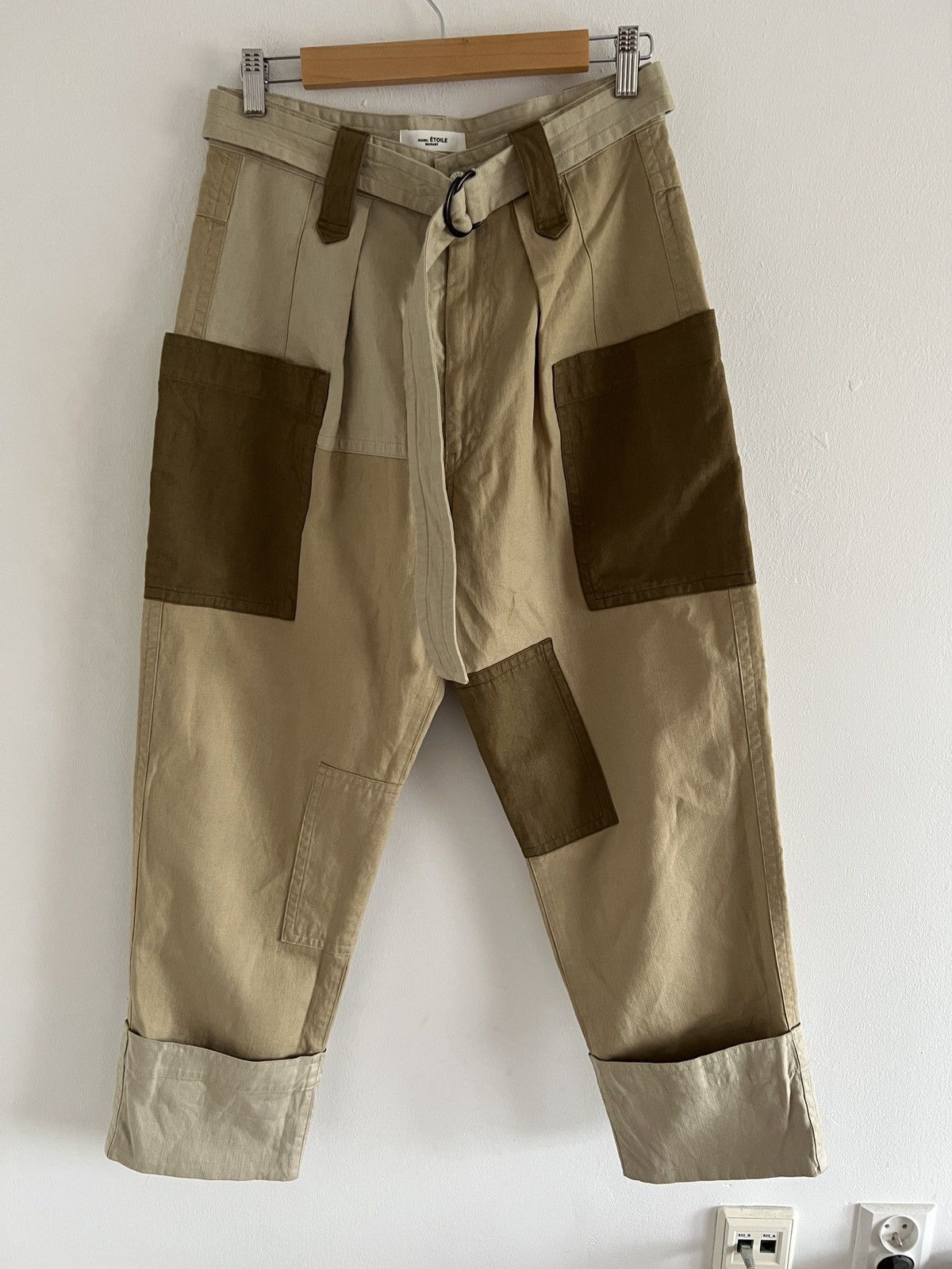 image of Isabel Marant Etoile Patchwork Pants in Beige, Women's (Size 26)
