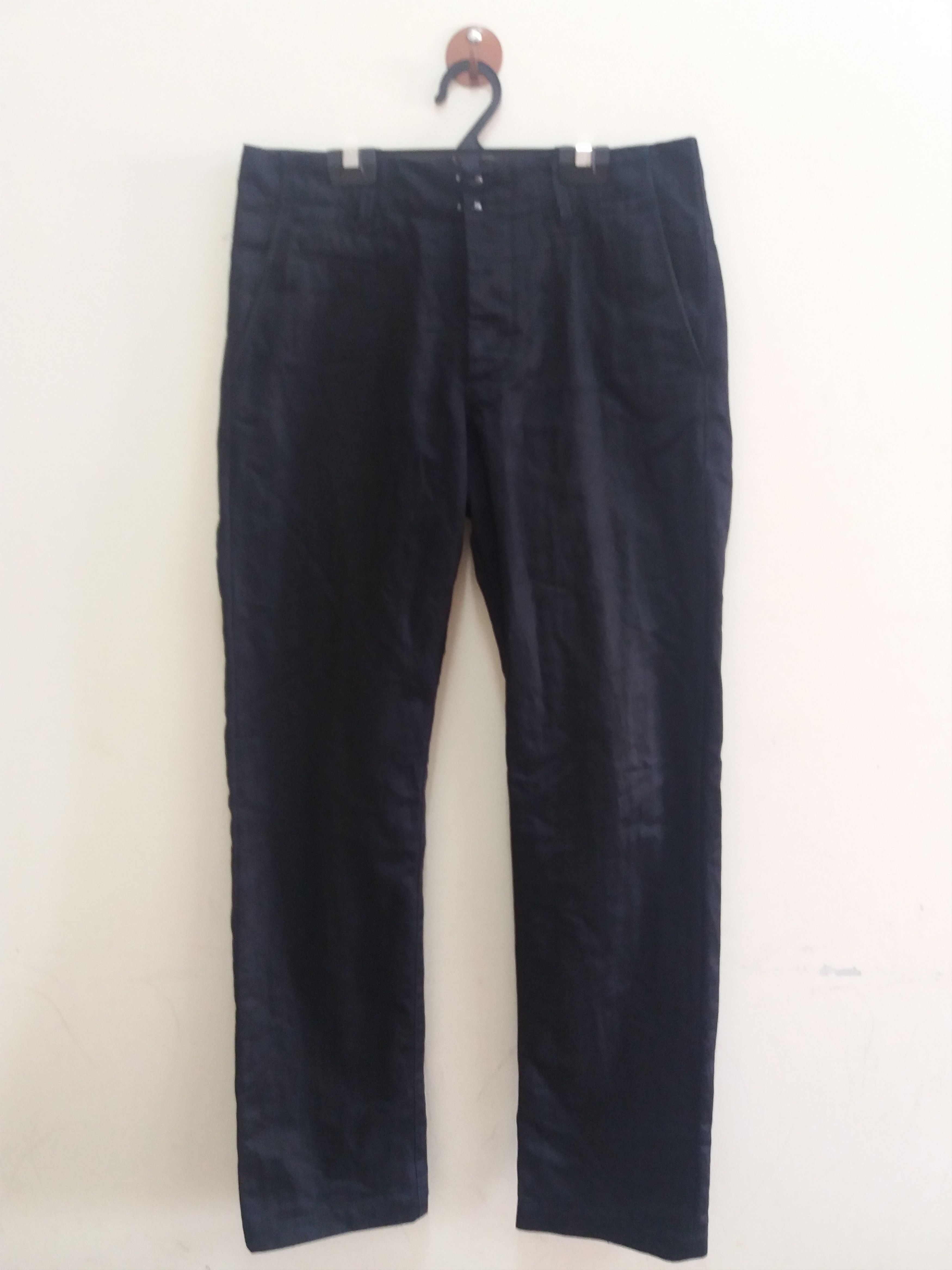 image of Jil Sander +J Dark Blue Cotton Pants, Men's (Size 33)