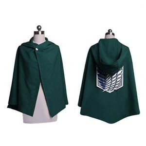 image of Cartoon Network x Movie Attack On Titan Anime Cloaks Mikasa Ackerman Cosplay/akira in Dark Green (S