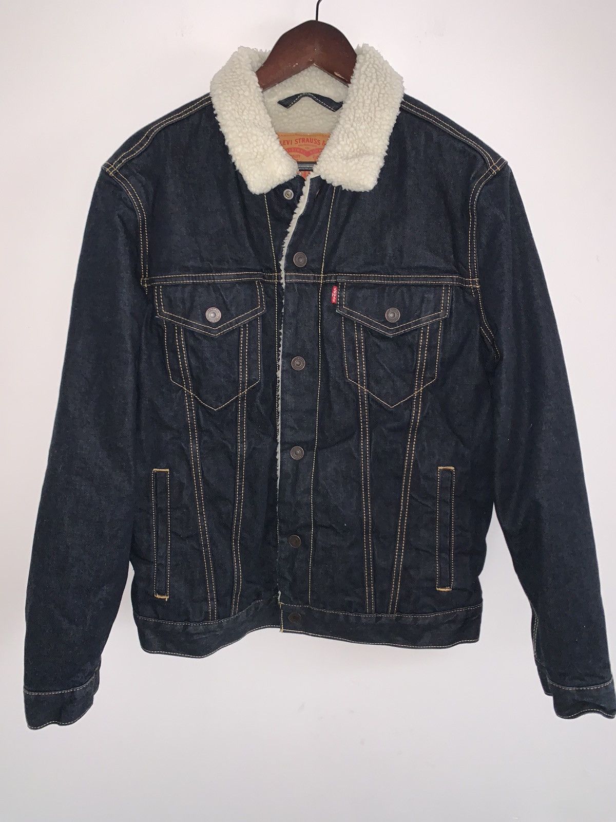 image of Levis Levi’S Denim Winter Jacket in Navy, Men's (Size Medium)