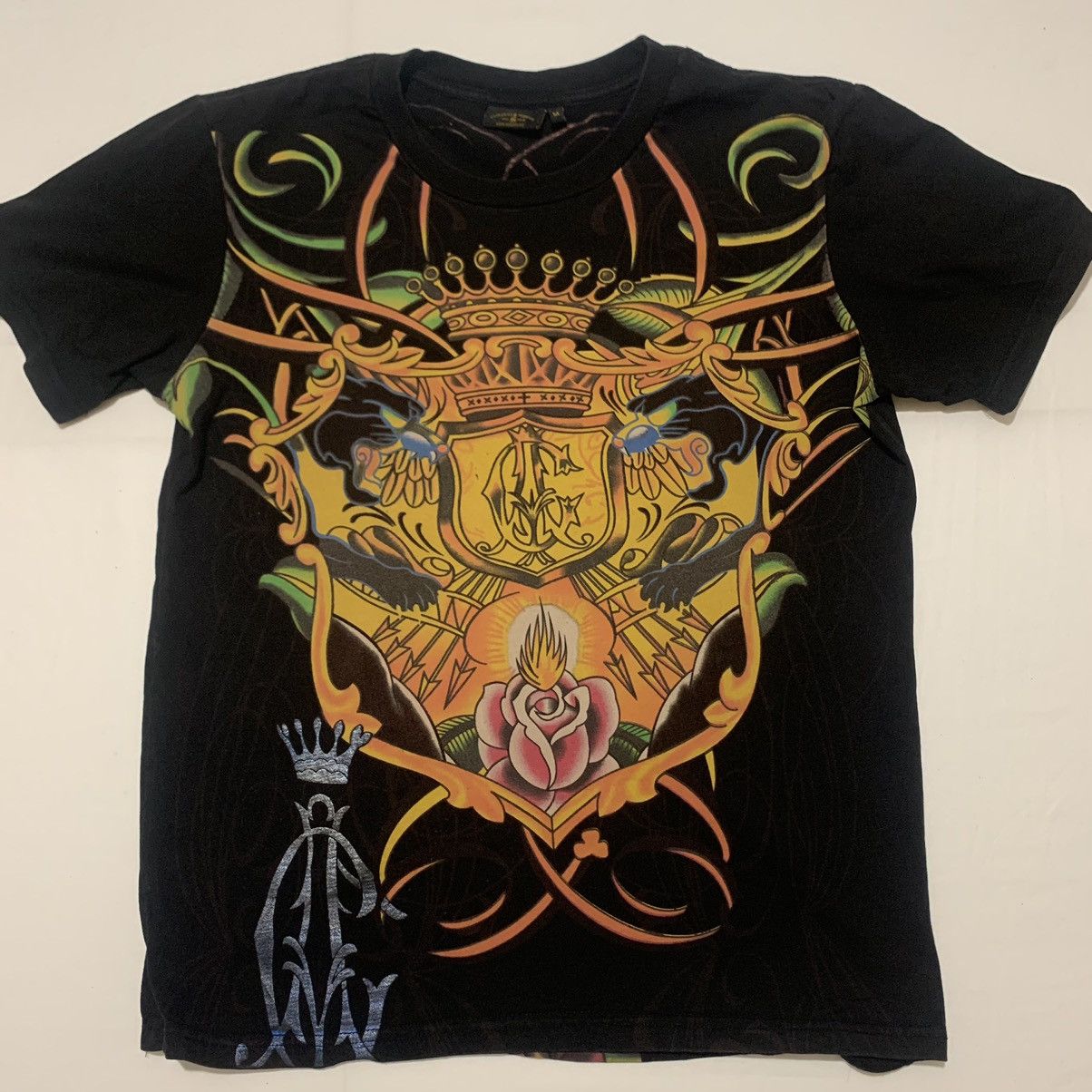 Christian Audigier Ed Hardy Black T-Shirt Size US M / EU 48-50 / 2 - 2 Thumbnail