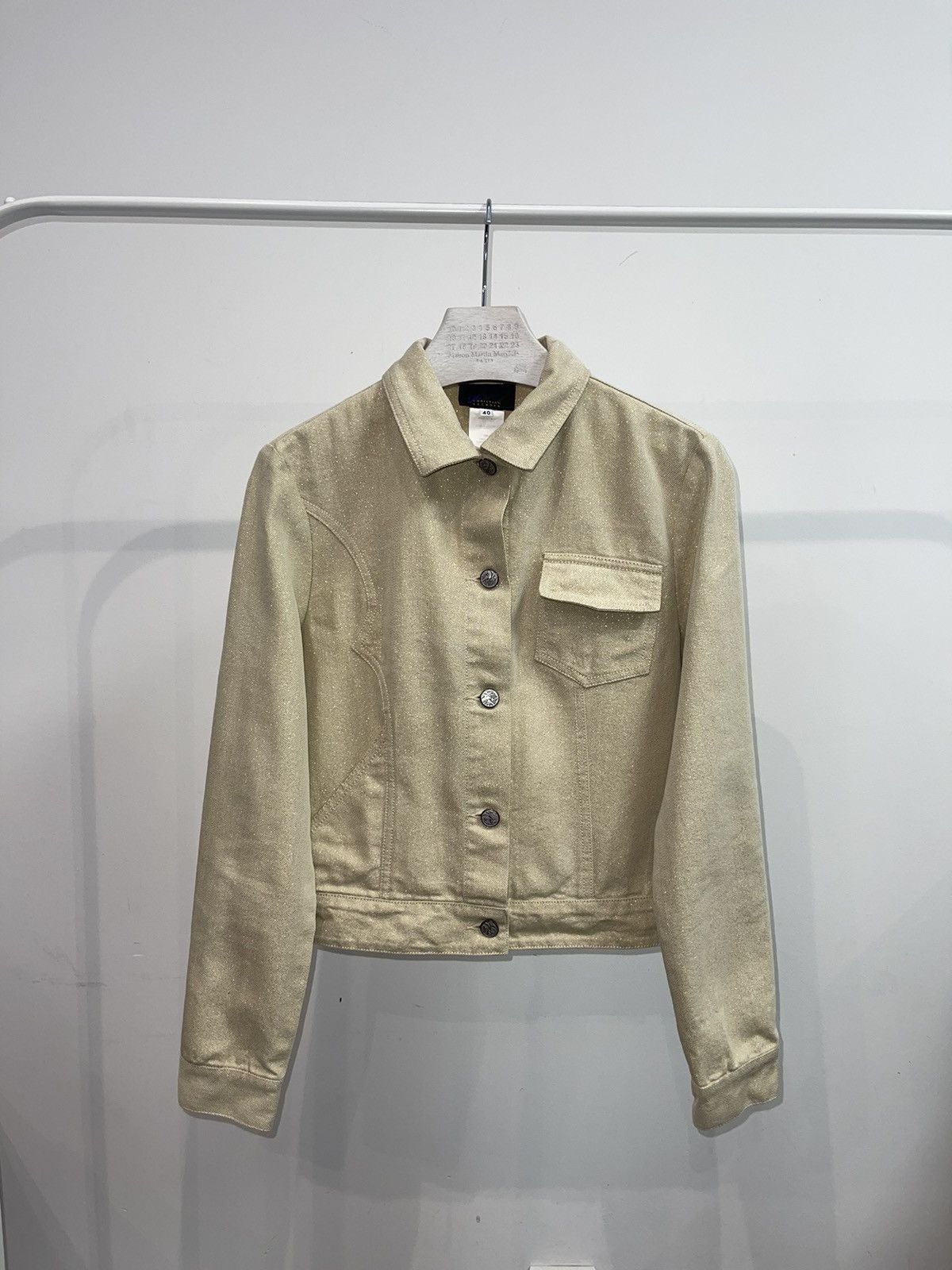 Christian Lacroix Archive Cristian Lacroix Glitter Shine Yellow Denim Jacket Size S / US 4 / IT 40 - 11 Thumbnail