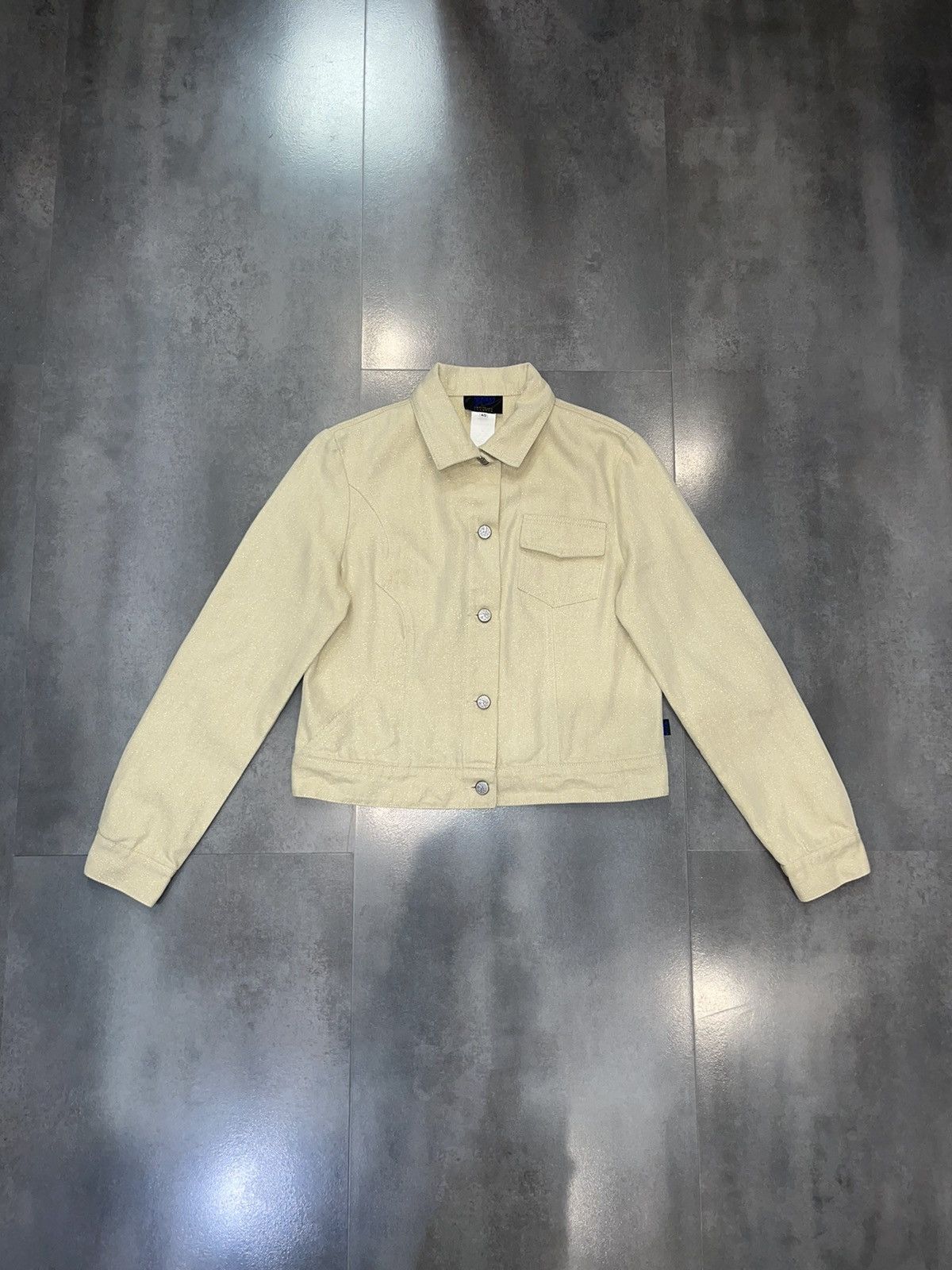 Christian Lacroix Archive Cristian Lacroix Glitter Shine Yellow Denim Jacket Size S / US 4 / IT 40 - 1 Thumbnail