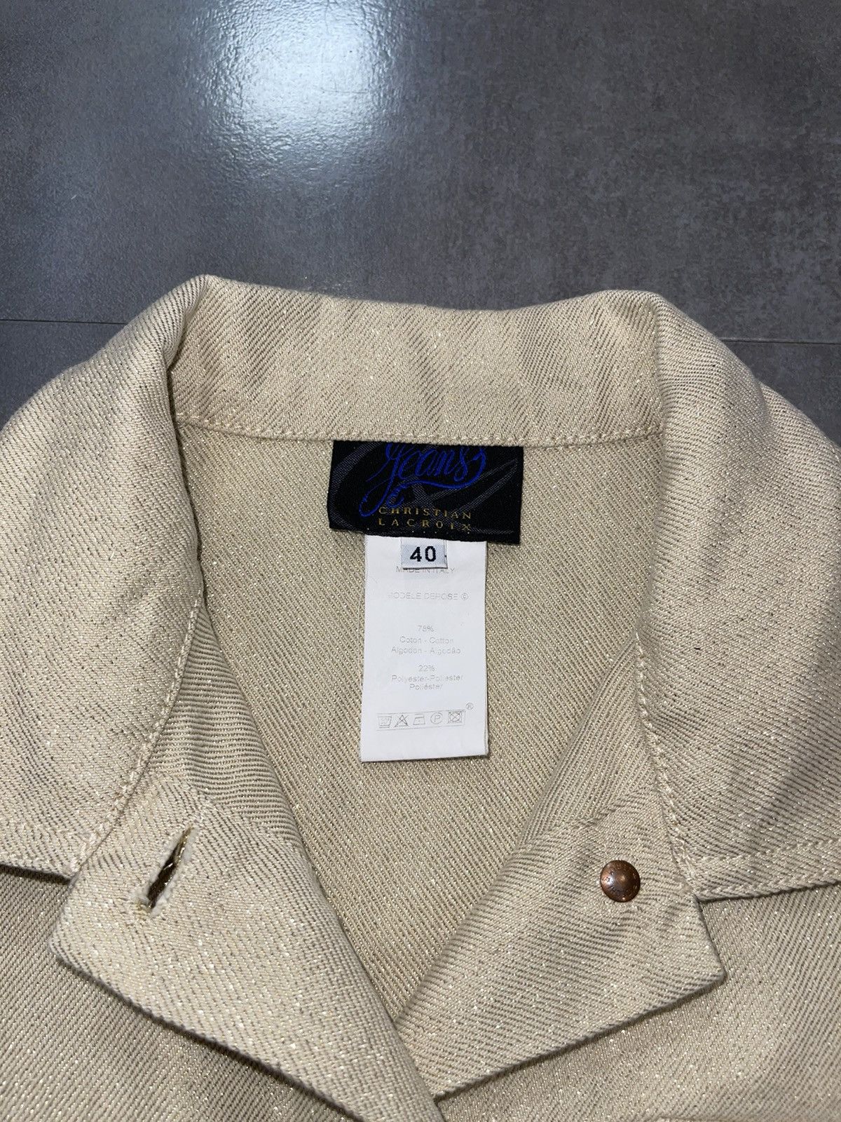 Christian Lacroix Archive Cristian Lacroix Glitter Shine Yellow Denim Jacket Size S / US 4 / IT 40 - 20 Thumbnail