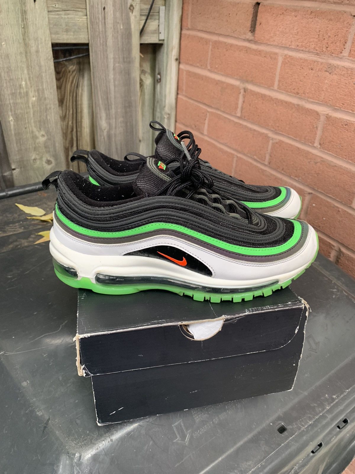Nike Air Max 97 Black Green Size US 7 / EU 40 - 1 Thumbnail