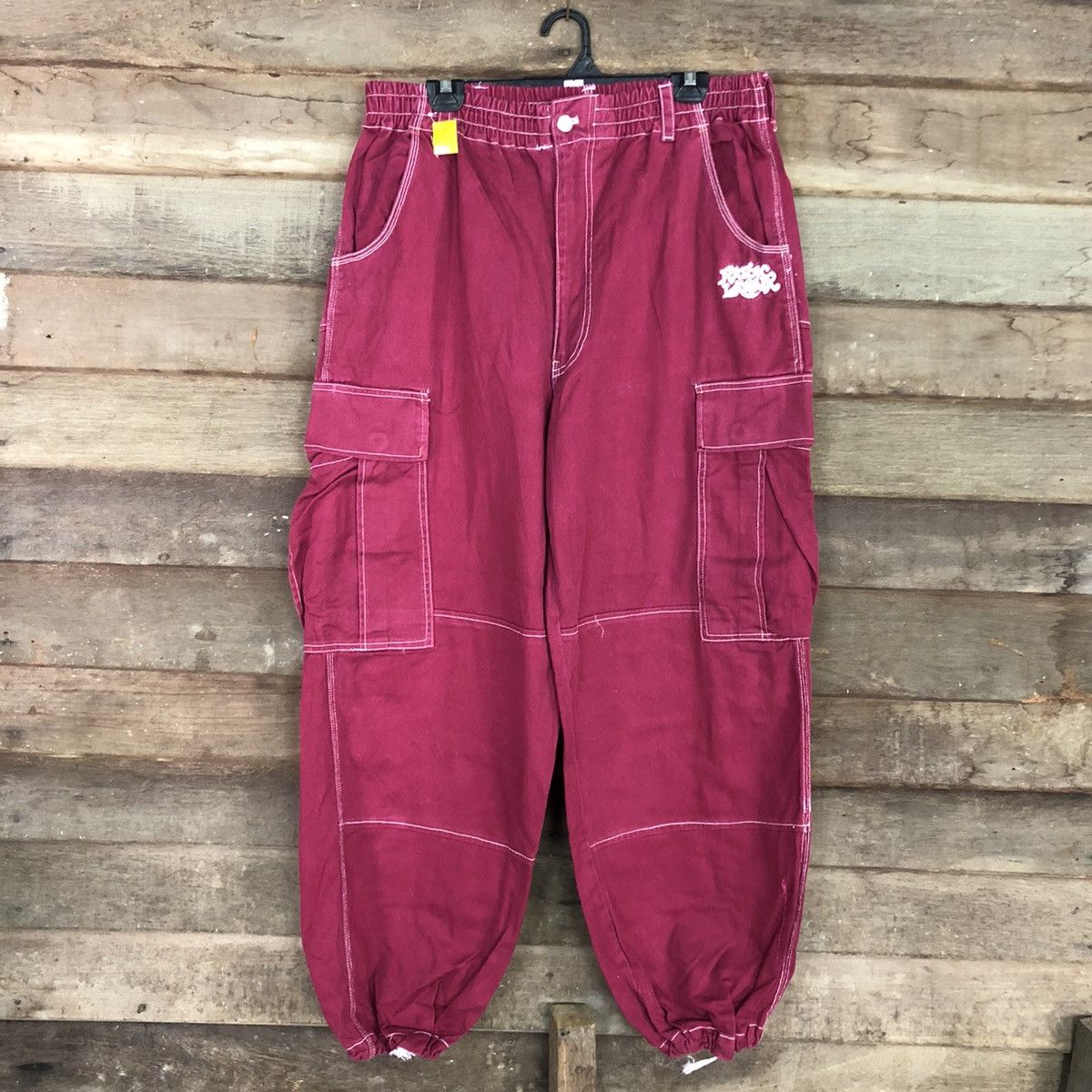 Japanese Brand Raton Laveur Maroon Multipocket Cargo Pants #3770 Size US 35 - 1 Thumbnail
