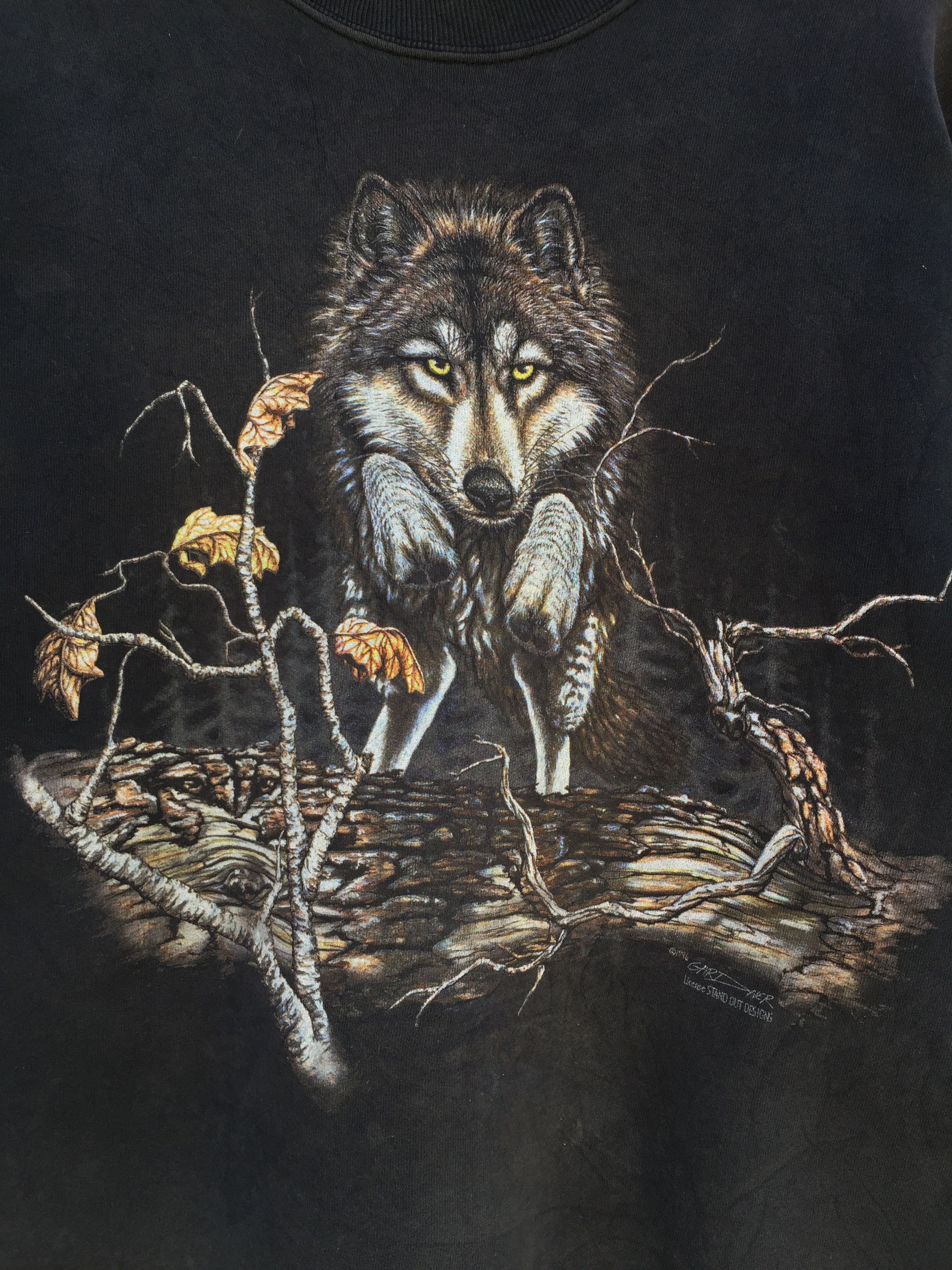 Fruit Of The Loom Vintage Habitat 1993 Gardner Wolf Sweatshirt Size US L / EU 52-54 / 3 - 4 Thumbnail