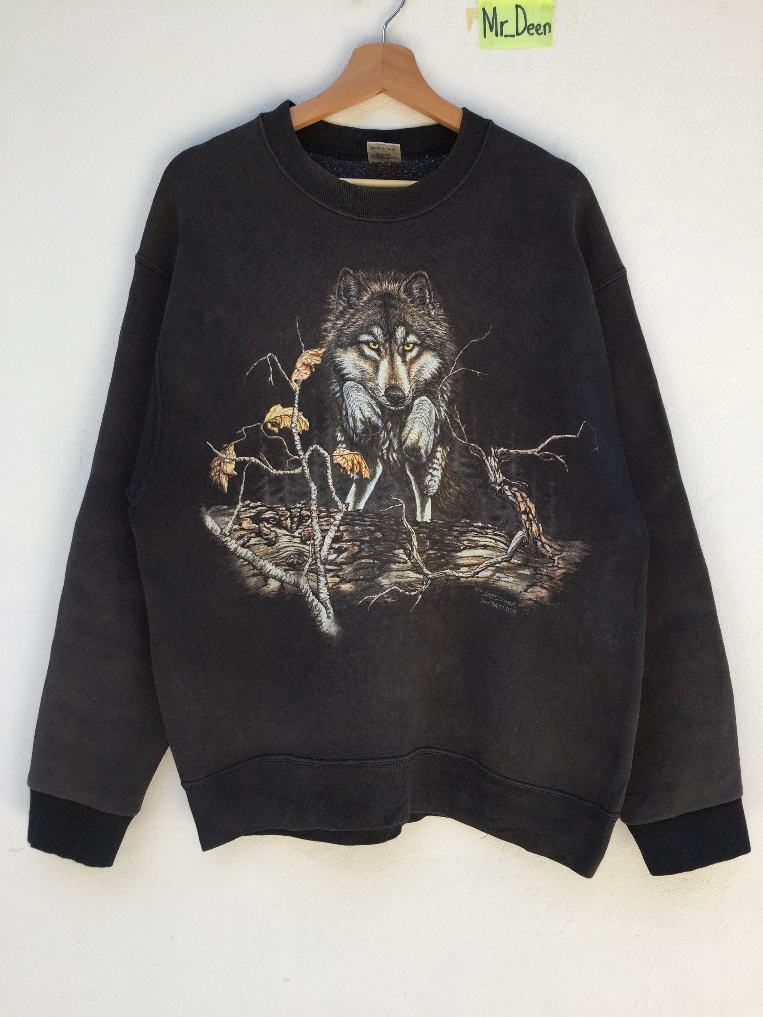Fruit Of The Loom Vintage Habitat 1993 Gardner Wolf Sweatshirt Size US L / EU 52-54 / 3 - 1 Thumbnail