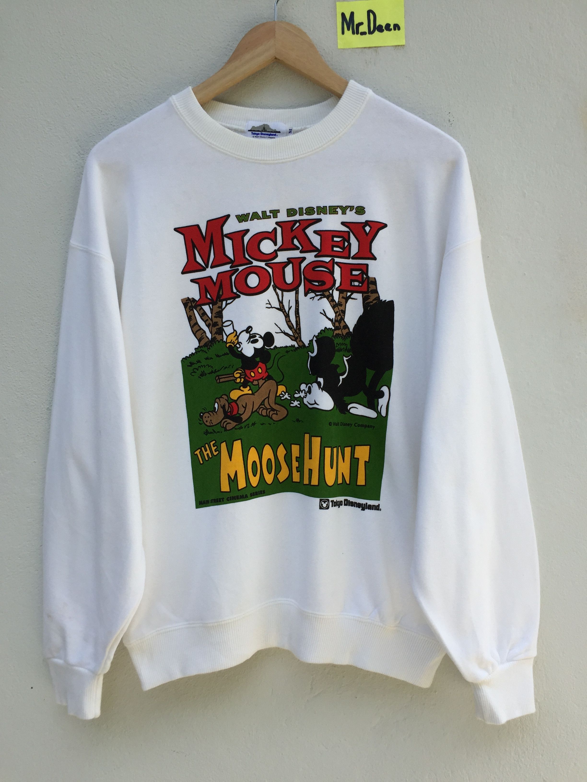 image of Vintage 90's Mickey Mouse Sweatshirt By Walt Disney's in White, Men's (Size Medium)